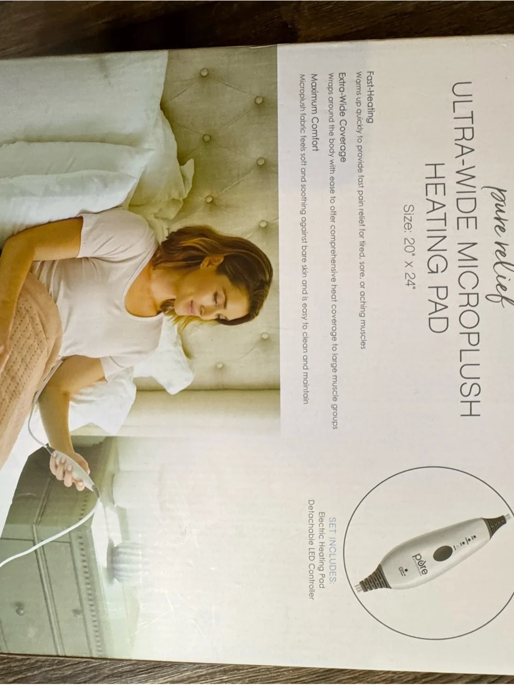 Pure Enrichment Ultra-Wide Microplush Heating Pad in Tan